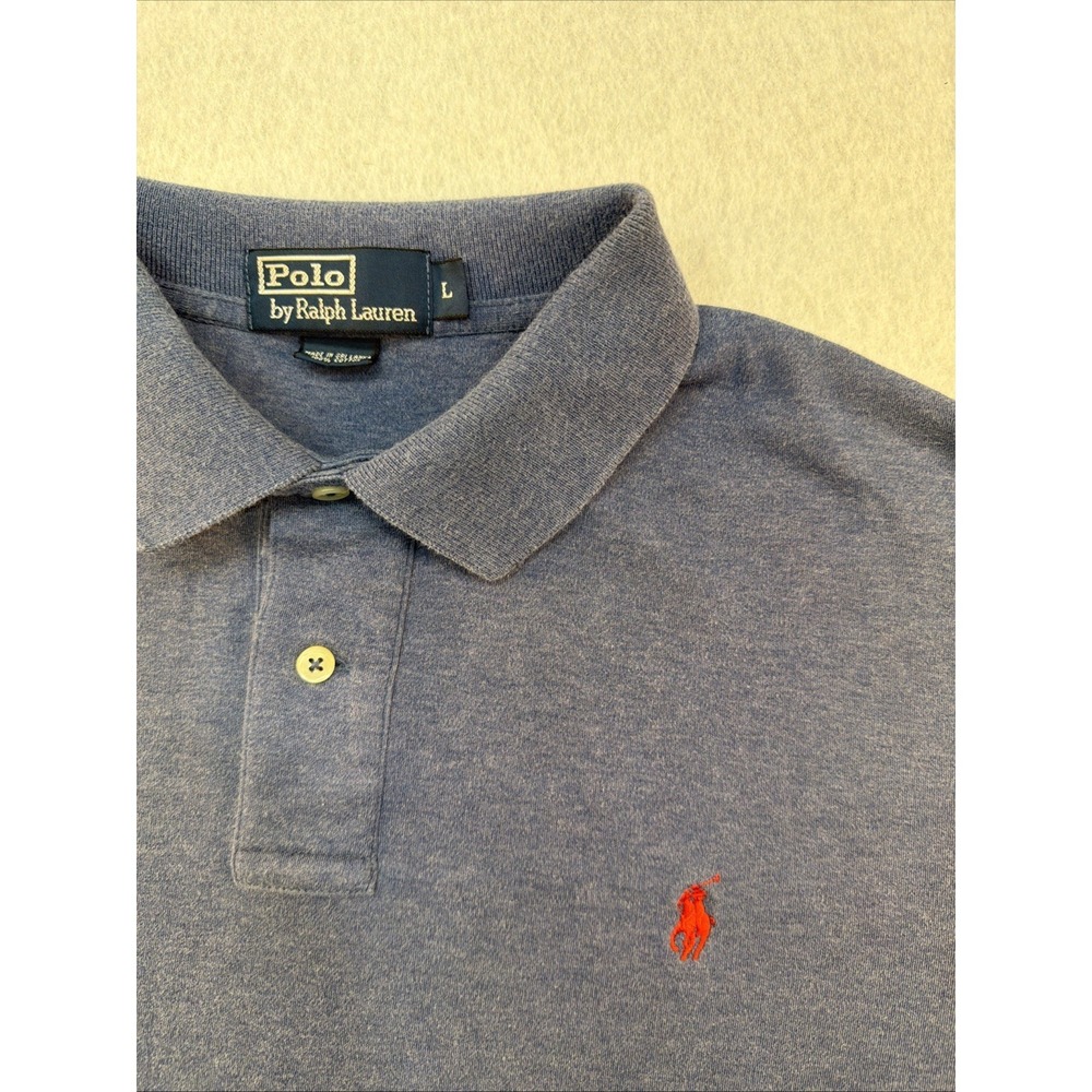 Polo Ralph Lauren Polo Shirt Men Size Large Blue Classic Fit Short Sleeve Casual